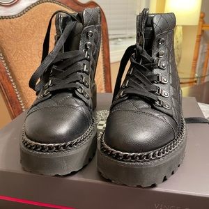 Vince Camuto Maissa Lug Sole Booties. Great condition, worn once. Check out pics